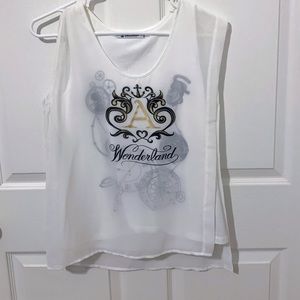 White Chiffon Alice in Wonderland Top